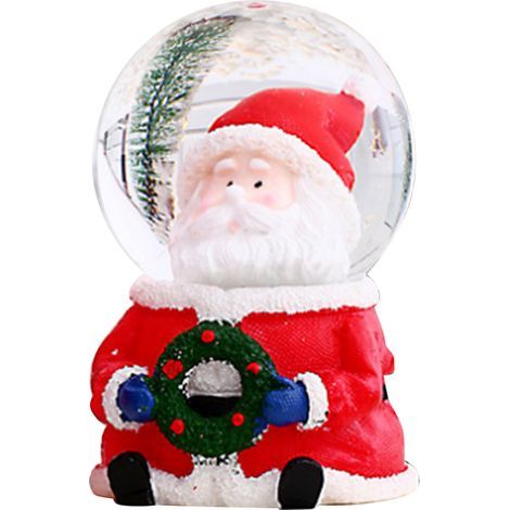 Christmas snow globe, luminous color-changing crystal ball, decorative ornament made of resin and glass, little old man with a big head. (1/5)