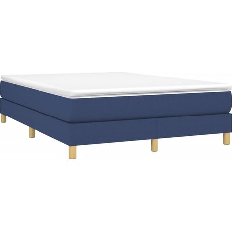 Struttura Letto a Rete a Molle Blu 140x200 cm in Tessuto vidaXL