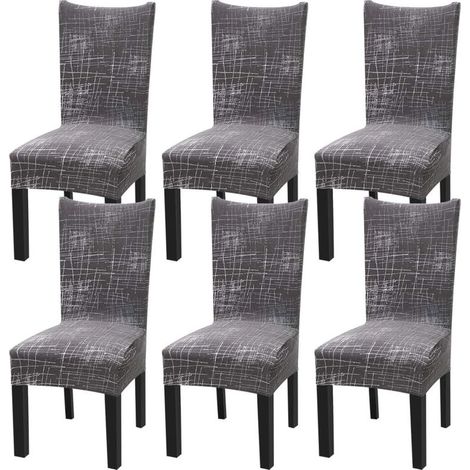 Ensemble de 6 housses de chaise extensibles universelles pour chaise de salle à manger de style nordique (1/5)