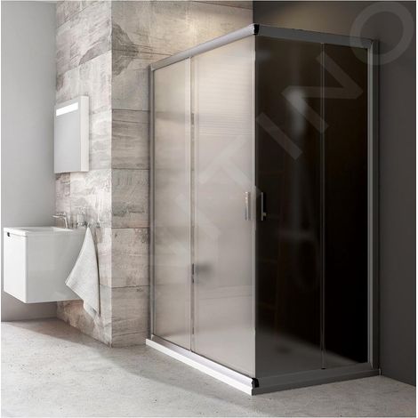 Ravak Blix - Porte de douche BLRV2K 110 cm, satin/verre Grape 1XVD0U00ZG (1/5)
