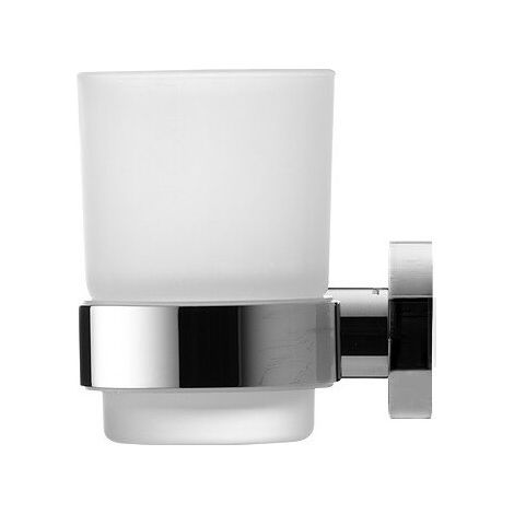 Porte-verre Duravit D-CODE gaucheavec verre - chroméé