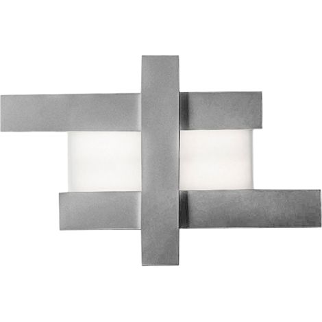 DOHA P/M - APPLIQUE COLORE ACCIAIO IN ALLUMINIO E METACRILATO A LED 3000K 3750LM 40W 84X55CM (1/3)