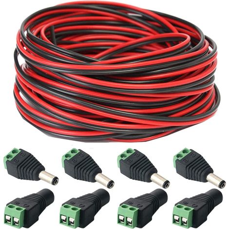 20m Câble d'extension de Bande LED 2 Broches Câble 12V DC 5V - 24V Câble d'alimentation 22AWG pour SMD 3528 2835 5050 5630 LED Strip+2.1 x 5.5 DC connecteur (1/5)