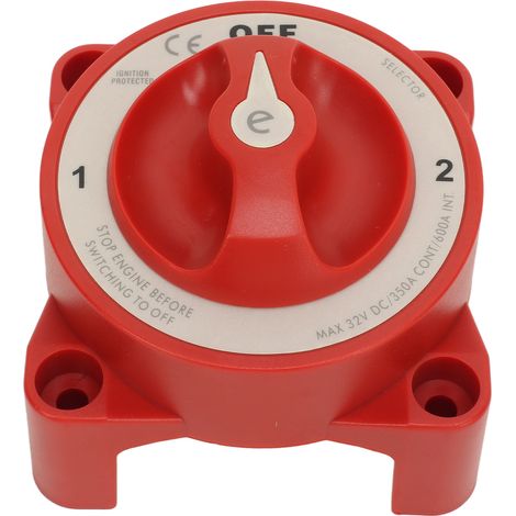 Sélecteur de batterie bouton rotatif 3 goujons 350A 32V déconnexion pour RV Marine automobile 11001 (3 positions). (1/4)