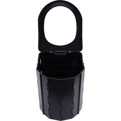 Tragbares, faltbares Camping-Toilettenset, zusammenklappbare Autotoilette, schwarze Outdoor-Toilette (Kraftpapierverpackung, ohne Härter), ovales Modell (1/5)