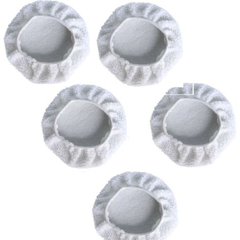 Polierhaube, 5 Stück (230–250 mm) Polierhauben, elektrische Hauben für Autos, Wollhauben, Wachspads für die meisten Autopolierer, weiß (1/2)