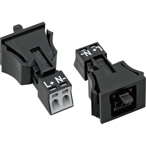 WAGO 890-702 Netz-Steckverbinder WINSTA MINI Buchse, gerade Gesamtpolzahl: 2 16 A Schwarz 1 St. (1/2)
