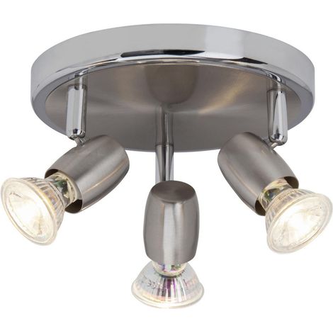 BRILLIANT Lampe Wesley LED Spotrondell 3flg eisen/chrom 3x LED-PAR51, GU10, 5W LED-Reflektorlampen inklusive, (380lm, 3000K) Köpfe schwenkbar (1/3)