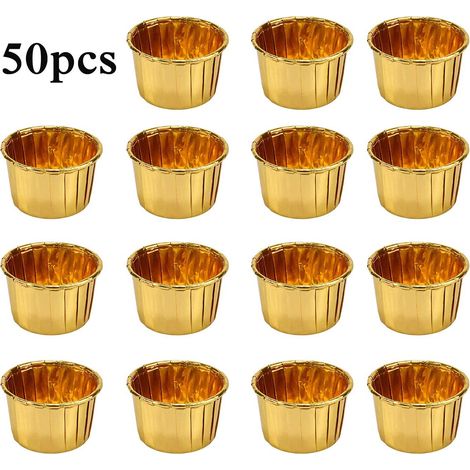 50-teiliges Aluminium-Muffin-Formenset, Mini-Cupcake-Formen für Hochzeiten, Geburtstage und Partys (1/5)