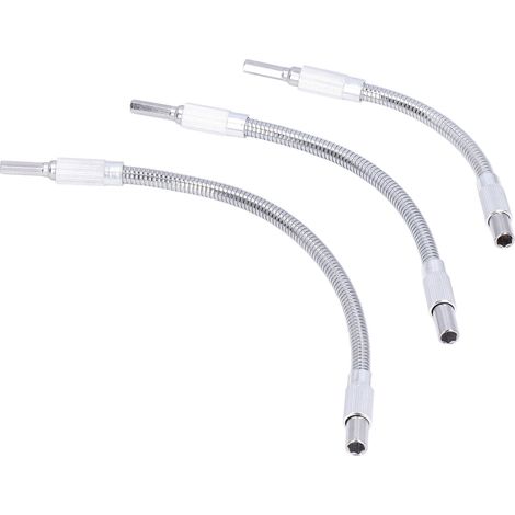 Lot de 3 embouts flexibles rallonge pour visseuse 6,35mm acier carbone meuble ordinateur armoire électrique (1/5)