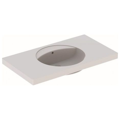 GE Précieuse lavabo avec surface de rangement 100x55cm, sans trou de vidange, avec vidange, blanc