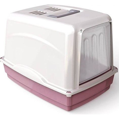 TrAdE Shop Traesio - Lettiera Toilette Chiusa Maniglia Filtro Per Gatti Gatto Vicky 54x39x39 Igiene - (1/2)