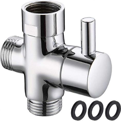 Robinet de douche à 3 voies G1/2" en laiton avec joint en caoutchouc pour salle de bain (1/5)