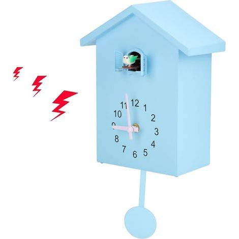 Horloge à Coucou avec Pendule, Horloge Coucou Moderne pour Décoration de Maison Salon Bureau, 15 x 9 x 25cm (1/5)