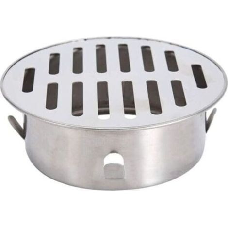 Siphon de sol, siphon de sol rond, 1 pièce couvercle de siphon de sol en acier inoxydable siphon de sol antiblocage pour balcon pour utilisation dans la cour extérieure 12,8 12,8 cm (bo (1/5)