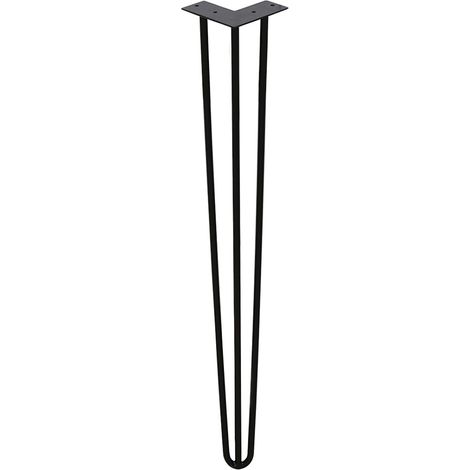 Randaco 4x Hairpin Legs Möbelbeine Tischläufer schwarz Hairpin Legs 3 Bügel, für Esstisch 45cm (1/5)