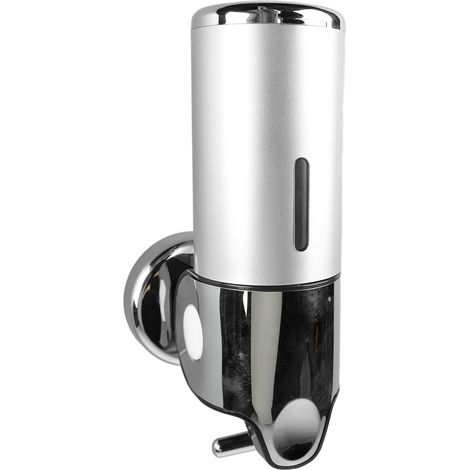 Silberner ABS-Wandseifenspender mit 500 ml Duschgel und Conditioner, ideal für Hotels, Restaurants und Zuhause. (1/5)