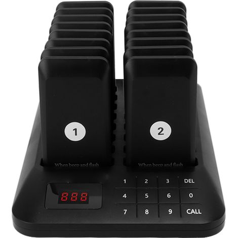 Système de 16 bipeurs tactiles pour restaurants, églises, food trucks et cafés. 100-240 V, prise britannique. (1/5)