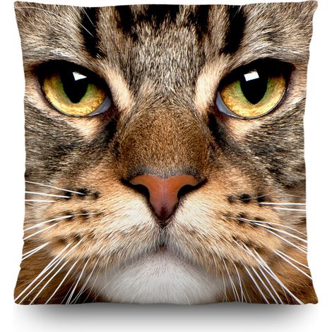 Coussin tête de chat - 45 cm x 45 cm (1/5)