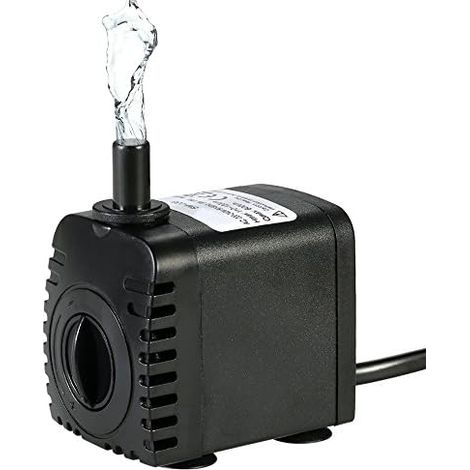 Submersible Water Pump, 600L/H 8W Ultra-Quiet Aquarium Water Pump with 4 Suction Cup Feet for Fountains Fish Tank Hydroponic Systems with 2 Nozzles (1/5)