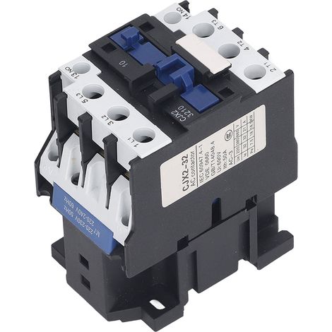 Contacteur alternatif triphasé 32 A, type rail DIN, contacts argentés, normalement ouvert, basse tension, 220 V (1/5)
