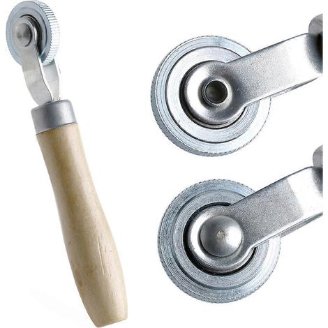 Outil de réparation de pneus neufs pour voitures et camions : rouleau à coudre, manche en bois. (1/5)