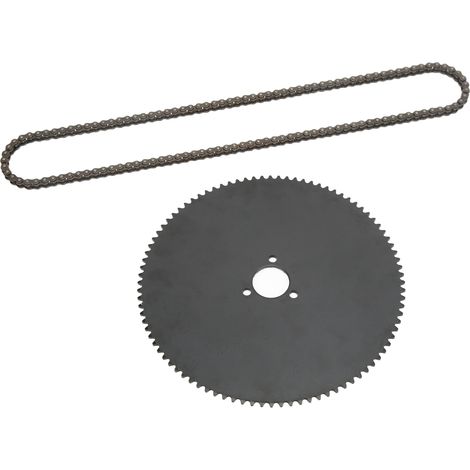 Pignon de 190 mm, 47 dents, kit chaîne 11 1/2 po 25, acier au carbone, remplacement pour scooter/cyclomoteur Zooma 2 temps 25 cc/33 cc (1/5)
