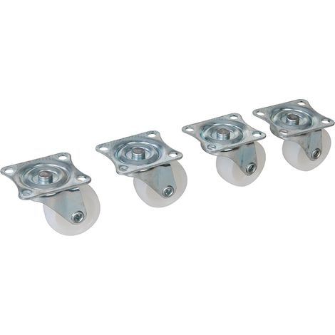 Ruedas giratorias, 4 pzas 31 mm (1/4)
