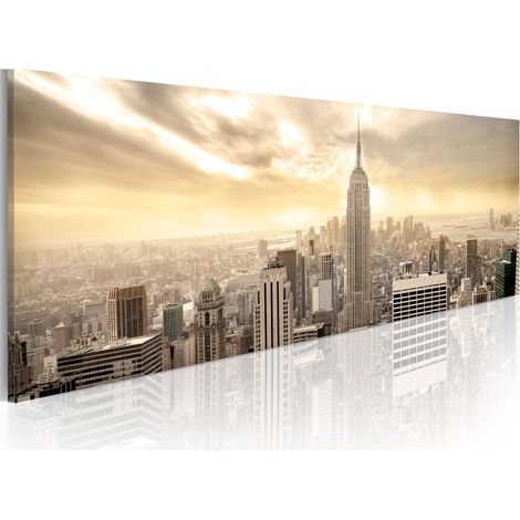 Tableau Imprimé "New York City Among the Clouds" 45 x 135 cm (1/2)