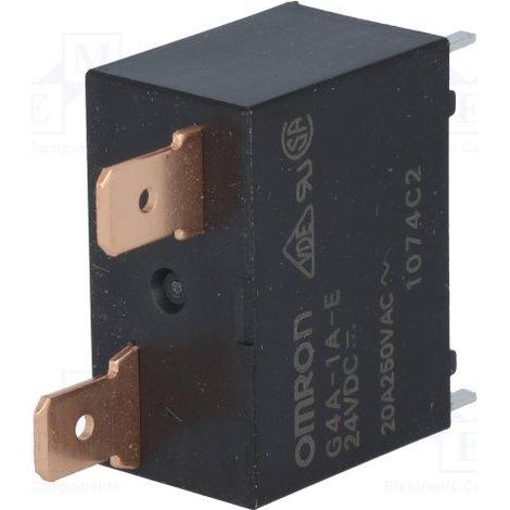 Relè 24vdc 1 contatto 20a/250vdc Spst-no Omron G4a-1a-e 24vdc