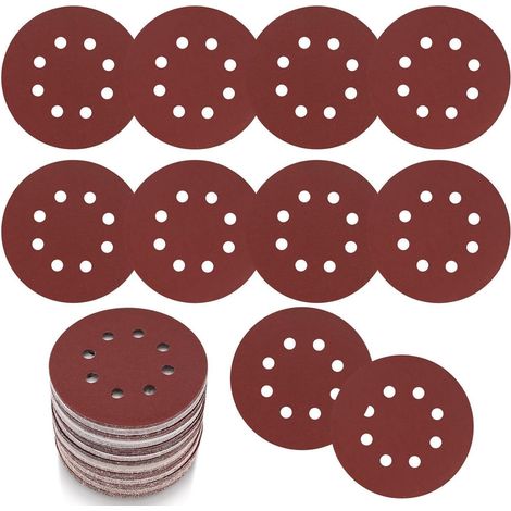Schleifpapier 30 Stk 125mm Klett 8 Löcher 120 Körnung (1/5)