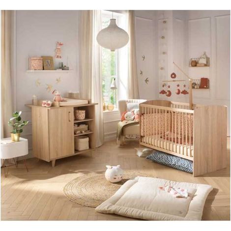 Sauthon SAM Babybett und Kommode Eiche Gold (1/2)