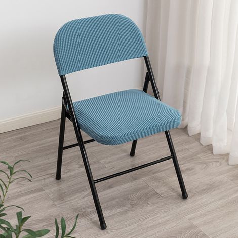 Lot de 2 housses de chaise extensibles et résistantes en jacquard élastique, housses de chaise fendues pour décoration de fête, mariage et maison, bleu lac (1/5)