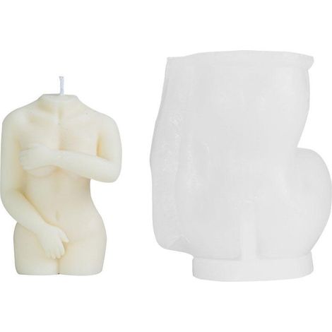 Moule à bougie corps féminin en silicone, moule de moulage de cire pour fabrication de bougies personnalisées. (1/5)
