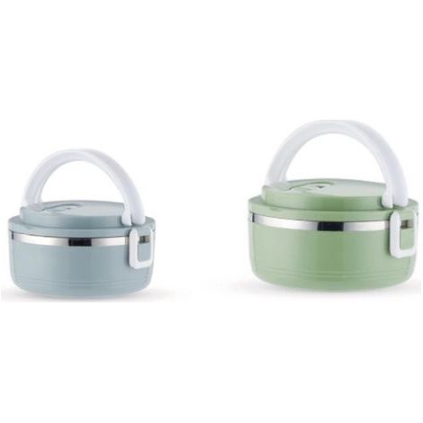 Stainless Steel Hot Food Container with Handle - Hot Lunch Box for School, Office, Camping - Double Layer
