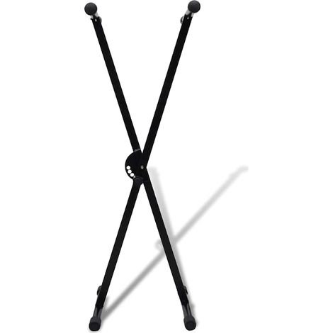 Support de clavier réglable et pliable avec cadre en X en acier 5 hauteurs noir 60 kg (1/5)
