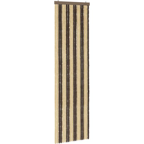 Tenda per insetti in chenille Marrone Scuro e Beige 56 x 200 cm vidaXL