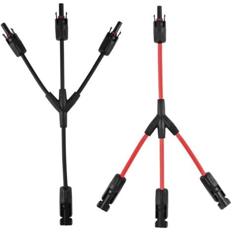 Y Type Connecteurs Solar, 2 pcs (1 à 3 Branches) Professionnel Imperméable Connecteur de Panneau Solaire, Cable Panneau Solaire, pour Panneaux Photovoltaïques Connectés en Parallèle MMF + FFM (1/5)