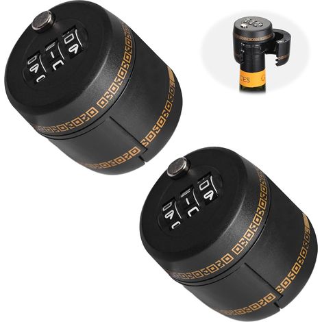 Tapones para botellas de vino, cerradura de combinación de plástico de 3 dígitos, tapón de vino compatible para proteger el vino tinto (1/5)