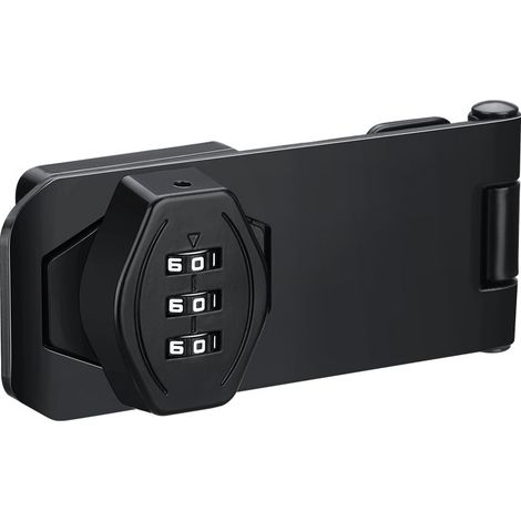 3 pouces Loquet Porte avec Serrure a Code, Verrou Porte Placard Serrure Armoire Serrure à Combinaison Verrou à Mot de Passe pour Portes, Fenêtres, Garages, Jardins, Salles de Bains Noir (1/5)