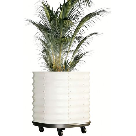 Carre Potager sur Roulettes en Metal 60x60x70 cm Blanc Jardiniere Surelevee avec Reserve d Eau Auto Arrosage pour Balcon Terrasse (1/5)