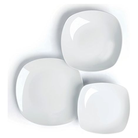 Excelsa Square Servizio Tavola 18 Pezzi, Porcellana, Bianco (1/3)