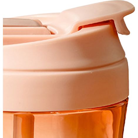 Plastikbecher für Wasser, Kaffeebecher, Strohhalmbecher, Sommermilchteebecher, Isolierbecher, tragbarer Becher mit großem Fassungsvermögen, pfirsichrosa. (1/5)