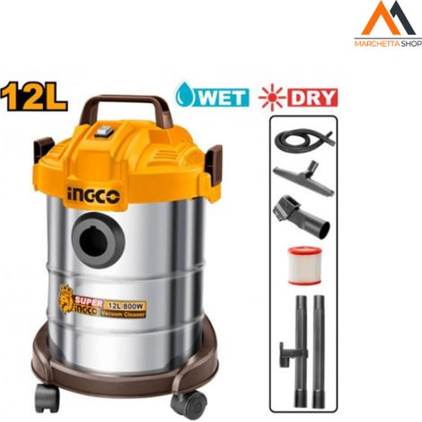 ASPIRAPOLVERE-LIQUIDI INOX 12L 800W