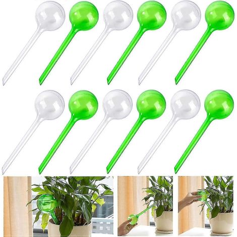 Boules d'arrosage automatiques pour plantes, système d'arrosage automatique, boules d'arrosage pour plantes de jardin, bonsaïs, plantes en pot, lot de 12 (1/5)