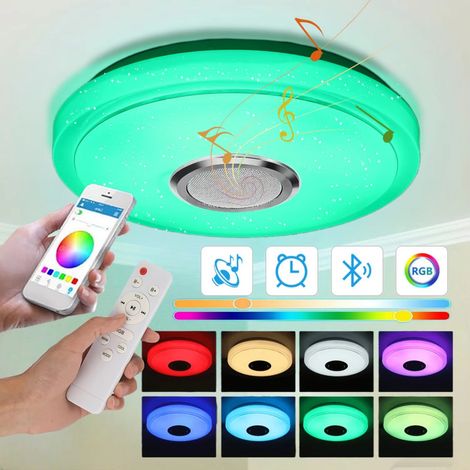 Lampe de plafond LED 36W RGB – enceinte Bluetooth intégrée – éclairage dimmable – contrôle intelligent via APP et télécommande (1/5)