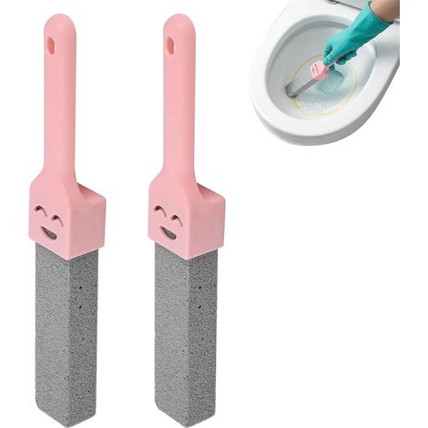 Pierre Ponçe Naturelle pour Toilettes - Lot de 2 Blocs Remplaçables avec 2 Poignées, Nettoyant Anti-Calcaire et Taches pour WC, Salle de Bain, Piscine, Outil de Nettoyage (1/5)