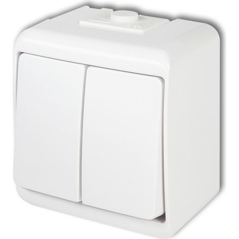 Doppio interruttore nano bianco WHE-2 (1/2)
