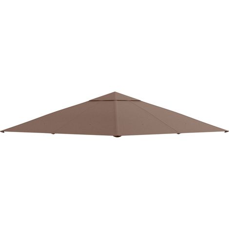Copertura di ricambio per gazebo 298 x 295 cm in poliestere con rivestimento PA colore caffè HOMVRA (1/5)