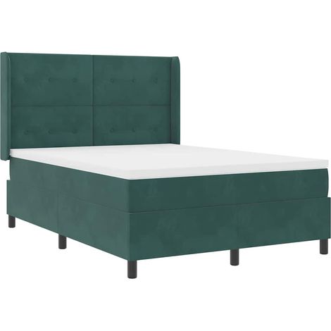 Maison Exclusive - Letto a molle con strisce LED Verde Scuro 160 x 200 cm Velluto (1/5)